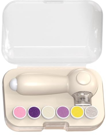 Cortadora de uñas para bebé, tijeras eléctricas para bebés, kit de limas de uñas seguras para bebés con 6 almohadillas de repuesto, kits de aseo para pulir