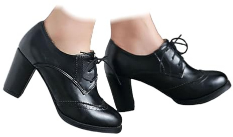 Chaussures Rétro Traditionnelles Décontractées à Lacets pour Femmes Escarpins Élégants à Talons Hauts Oktoberfest pour Femme Chaussures de Grande Taille à Talon Épais de Style Brogue