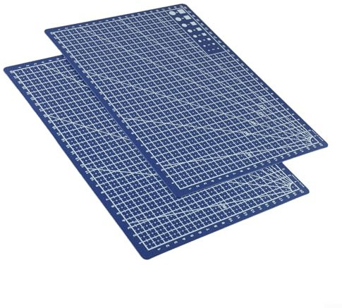 Lavorazione efficiente con 2 tappetini da taglio autorigeneranti per attività di trapuntatura e intaglio (2 pezzi) blu)