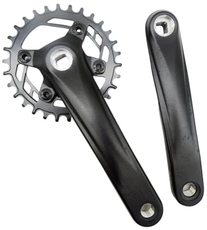 Pédalier de 170 mm 30 dents pour vélo à vitesse unique compatible avec trou carré pour vélo électrique et VTT