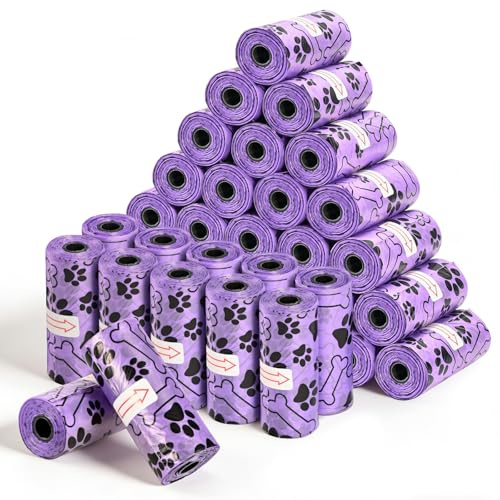 KOMABLEN 600PCS Bolsas Caca Perro, 40 Rollos Bolsas Excrementos Perros con Porta Bolsas Caca Perro, A Prueba de Fugas Dog Poop Bags Accesorios Perro 33x22.8cm