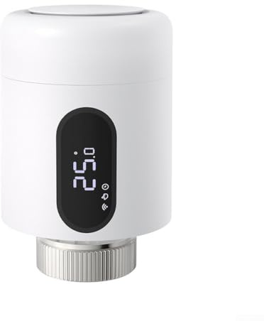 Für Zigbee Thermostat Heizkörperventil Smart Home Kompatibel Mit Für Tuya Matter App Fernsteuerung Sechs Modi Ultra Leise 6 Monate Batterielaufzeit LCD Anzeige Weiß Für Wohnräume