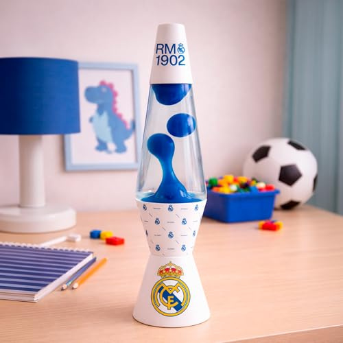 WONDEE Real Madrid Lámpara de Lava Decorativa y Relajante para Partidos de Champions, Lampara Real Madrid Lava Niños y Adultos de tu Equipo de Fútbol Favorito, Cosas/Regalos Niño y Hombre RealMadrid