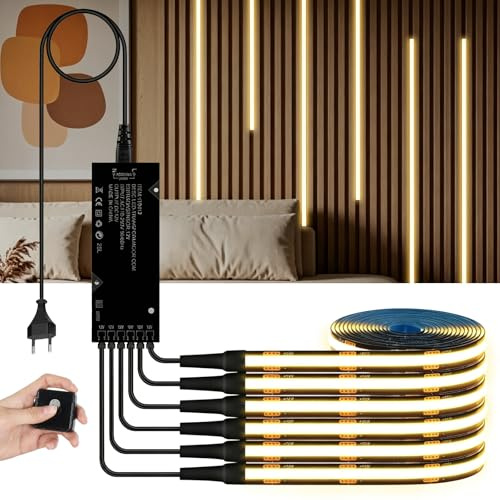 BTSAE LED för akustikpaneler, 6 st 1M svarta LED-remsor, COB LED akustikpaneler belysning, varmvit skåpsbelysning, akustikpaneler tillbehör, LED-belysning för akustikpaneler, skåp
