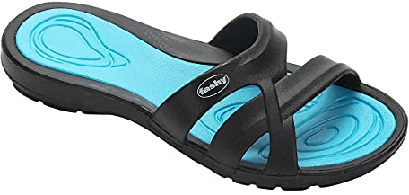Fashy Damen 7659 52 41 Badeschuh, Schwarz Türkis, 41 EU