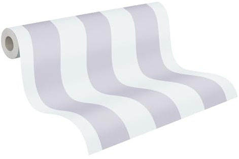 A.S. Création Streifentapete Little Love Tapete gestreift PVC-freie Vliestapete grau weiß seidenmatt glatt 381484