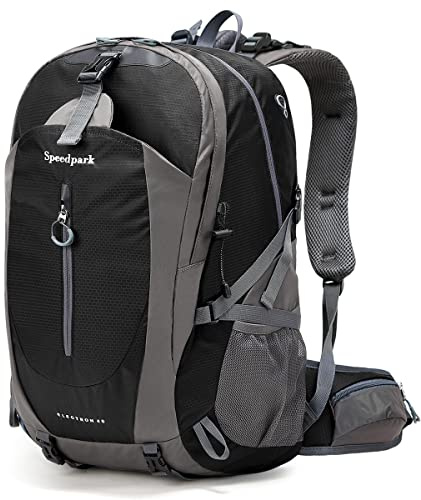 SPEEDPARK Hiking Backpack 40L Waterproof Hiking Daypack with Rain Cover, Outdoor Trekking Travel Backpacks for Men Women