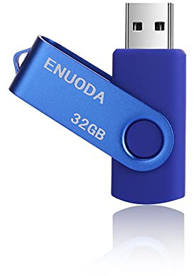 ENUODA Clé USB 32 Go Clef USB 2.0 Flash Drive Mini Portable Grande Capacité Mémoire Stick avec Lumière LED pour Le Stockage et la Sauvegarde (Bleu)