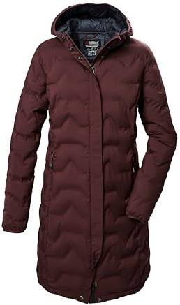 killtec Mujer Parka acolchada/parka funcional con capucha KOW 9 WMN QLTD PRK, dunkelweinrot, 40, 41806-000