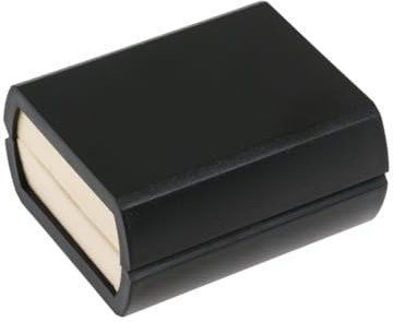 CALLARON Cufflink Jewerlry Case - Rings Charm Organizer, Black Luxury Storage Box with Fixed belt, Plastic Travel Case for Earring, Rings, Necklace, Watch, Gift Packaging 79 x 66 x 41 mm