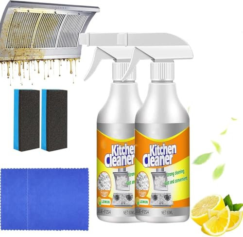 Spray detergente multiuso, detergente in schiuma da cucina, detergente per macchie ostinate, detergente spray per cucina, controsoffitti, cappe, forni (2)
