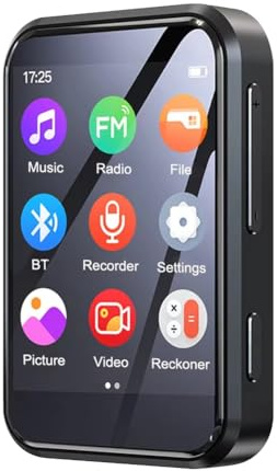 Fangxuee Portable MP3 Player Bluetooth 5.4 HiFi Music Player MP3 Touch Screen Speaker Recorder Camera Video Playback