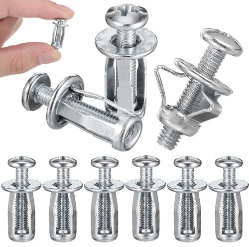 Abaodam Tasselli ad Espansione per Porte Cave in Acciaio Inossidabile e Acciaio Zincato 4X20 MM Set da 10 Pezzi con Dadi a Forma di Petalo per Ancoraggi Robusti in Metallo Fissaggi per
