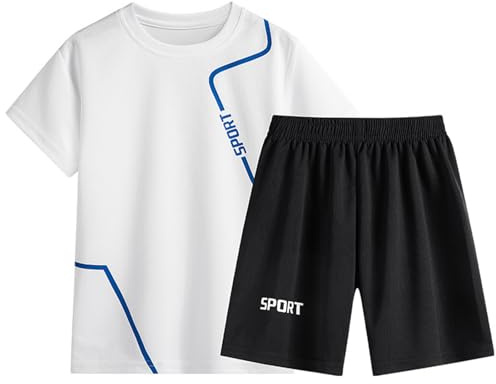 Traje de Running de Manga Corta para niño, Ropa Informal de Secado rápido para niños y niñas, Camiseta de Verano, Pantalones Cortos, Conjunto de Dos Piezas