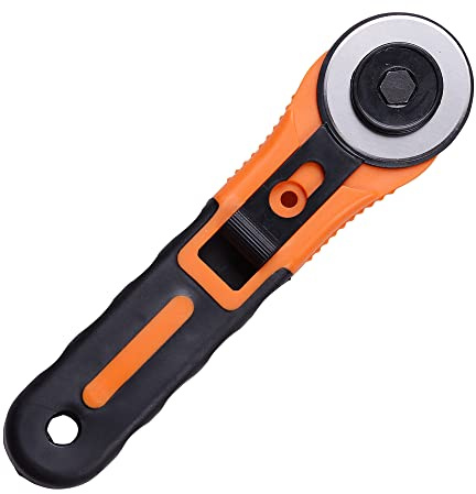 Nestor&Gamble Rollschneider I Hochwertiges Rollmesser mit integrierter Schutzfunktion und Anti-Rutsch-Griff I Rotationsschneider für Rechts- und Linkshänder mit rostfreier Edelstahlklinge