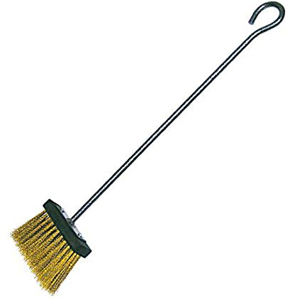 SCOPA SPAZZOLA SPAZZOLINO PER STUFA CAMINO CAMINETTO CM 55 FERRO E OTTONE PESANTE