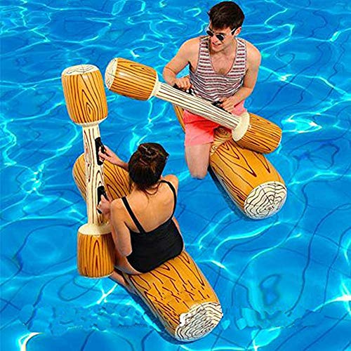 RITONS 4 Pcs Set Inflatable Floating Row Toys, Adult 12 Year Above Pool Party Water Sports Games Log Rafts to Float Toys