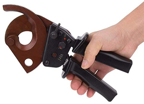 Cortador de cable,J40A 300mm² Trinquete Tijeras de cable de grado industrial Hardware Herramienta de corte manual para cuerda de alambre tijera cable