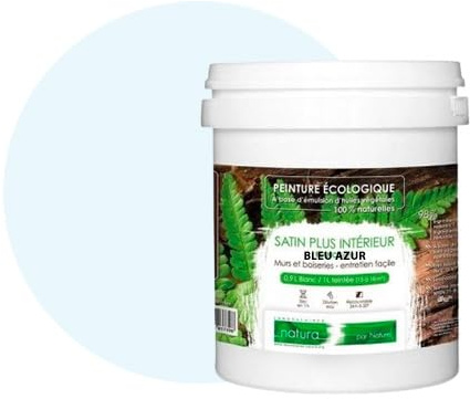 BOX DECO COULEURS Pintura de pared natural ecológica con aspecto satinado interior Natura – 1 l/13 m², color azul