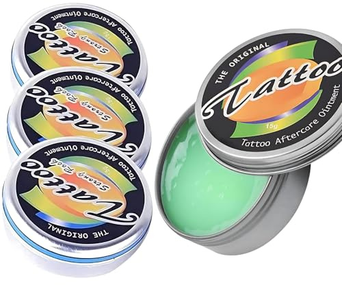TATTOO STRONG ROCK 3 stycken tatuerings blekningsbehandling balsam, tatuering eftervård läkande kräm, tatuering lotion för färgförbättring – blekning – kräm för efterbehandling av färska tatueringar, 15 gram