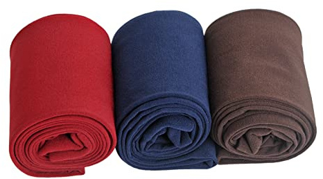 EVERSWE 3-Pack Girls Microfiber Tights Multiple Colors (Wine Red/Navy/Brown, 2-4)