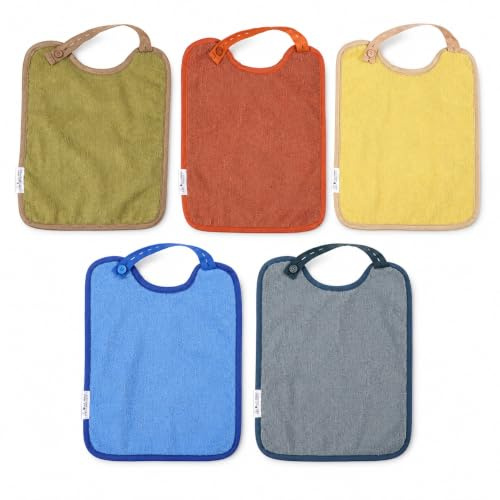 VENUSINO Baberos Bebe Impermeables - Fabricados En España - Pack De 5 30cm X 25cm - Con Goma Guardería - (Baby Boy)