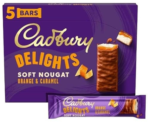 3 x Delights Orange Caramel Chocolate Nougat Bar 5 Pack 110g Delicious Tasty And Twisty Treat Gift Hamper For Birthday,Christmas