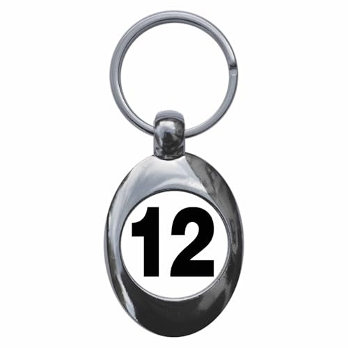 Ozorath Plain Number 12 Keyring with Trolley Coin