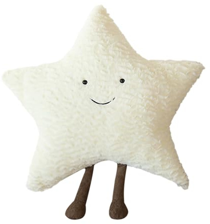 PORUPAEL 16in Star Plush Pillow Adorable Cuddle Plush Toy Soft Throw Pillows Plush Car Seat Cushion Squishy Toys Home Decor Soft Cushion for Cuddling Napping Room Decor (Star)