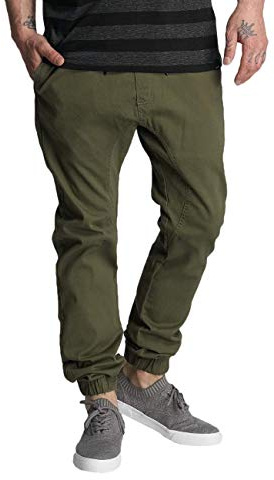Southpole Mens Basic Stretch Twill Jogger - Reg and Big & Tall Sizes Casual Pants, Olive, XX-Large US