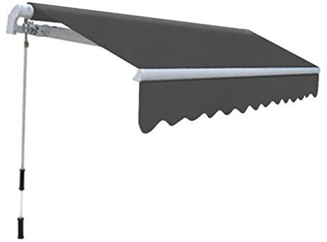 Tidyard Toldo Plegable de Pared Toldo Persiana de Ventana Exterior para Patio Balcón Jardín Terraza,Estructura de Aluminio,Controlado Manualmente,300cm Gris Antracita