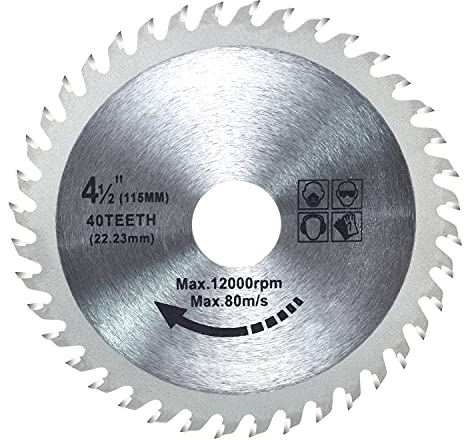 115mm x 22,23mm x 40 Denti TCT Lame per seghe circolari in metallo duro per smerigliatrice angolare Lama per finitura circolare in lega di acciaio Disco per aglio del legno