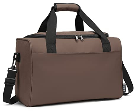 KONO Ryanair Handgepäck 40x20x25 Handgepäck Tasche Reisetasche Flugzeug Weekender für Damen und Herren mit Schultergurt (Braun)