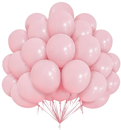 Lot de 50 ballons roses pastel de 30 cm en latex rose macaron, pour fête prénatale, mariage, Saint-Valentin, décoration de fête d'anniversaire
