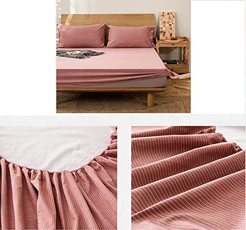 GXFWJD Atmungsaktiv Spannbettlaken,Für Wasser- Und Boxspringbett Spannbetttuch,Bettwäsche In Vielen Und Farben, Bis 35 cm Hohe Matratzen (Color : Peach, Size : 180 * 200cm+35cm)