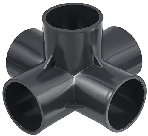 PATIKIL 40mm Diamètre Interne U-PVC Tuyau Raccords, 5 Voies Coude Côté Sortie Meubles Grade Raccords Tuyau Connecteur pour Jardin Irrigation Stockage Cadre
