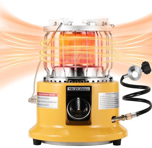 MOZODAWN Calentador y estufa de propano 2 en 1, calentador de propano portátil de 13000 BTU para interiores con asa, calentador al aire libre estufa de gas para patio, camping, tienda de campaña,