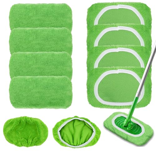 Sweeper Mop, 8 PCS Tücher Wiederverwendbare, Wiederverwendbar für Sweeper Mop, Nass Trocken Wischmopp Bezug, Mehrwegtücher Mehrweg, Bodentücher, für die Reinigung von Hartböden und Holzböden