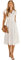 HEYPORK Damen Frühling Sommer Rock Bequem Lässig Kleider Mode Elegant Röcke Frauen Beiläufige Feste Farbe V-Ausschnitt Taille Abnehmender Frischer Stil Kleid(A Weiß, L)