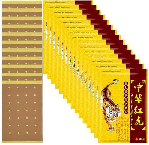 KUWUNG 120 Pcs Cerotti Antidolorifici, Cerotti Schiena Antidolorifici della Tigre, Cerotti Riscaldanti Schiena, Sollievo dal Dolore per Muscoli e Articolazioni