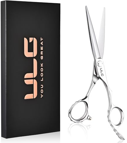 ULG Professionelle Haarschneidescheren, 16,5 cm 440C japanische Edelstahl-Friseurscheren, handgeschliffene rasiermesserscharfe Klingen und ergonomischer versetzter Griff für den Salon und Heimgebrauch