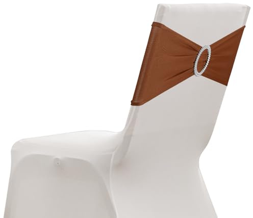 sourcing map Paquete de 10 bandas elásticas para silla, banda elástica para silla con hebilla deslizante, lazos elásticos universales para bodas, fiestas, ceremonias, eventos, decoración de eventos