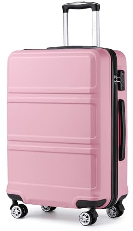 Kono Large Suitcase 28 Inch Lightweight 4 Wheel and Sturdy ABS Hard Shell Case Trolley Carry On Hand Luggage with TSA Lock for Travel Business Holiday (Pink)