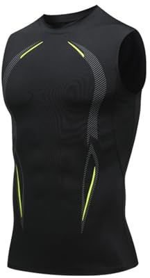 Canotta Compressione Uomo - Canottiera Contenitiva Palestra Snellente Maglia Modellante Dimagrante Shapewear Intimo Senza Maniche Per Bodybuilding E Fitness Corsa All'aperto Allenamento Quotidiane