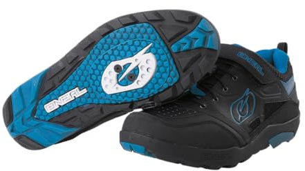 O'NEAL | Zapatillas de Bicicleta de montaña | MTB Downhill Freeride | Vegano | Excelente Agarre, Suela SPD, Sistema de Cordones rápidos, Transpirable | Traverse SPD Shoe | Adulto, Negro Azul, 40 EU