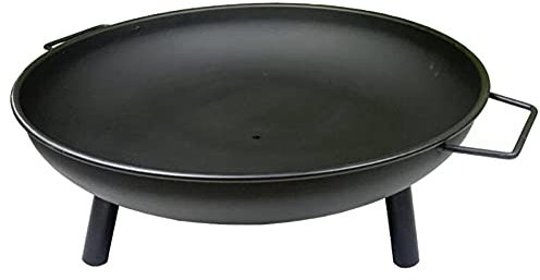 Auoeer Large Fire Pit, Black Cast Iron Brazier Heater, Multifunctional Camping Bowl BBQ, For Indoor Outdoor Garden Patio Grill Wood Charcoal