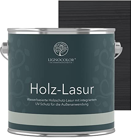 Lignocolor Holzlasur Anthrazit Grau 2,5L | Holzschutzlasur für Außen & Innen | Holz, Zäune und Gartenmöbel | UV- und Witterungsschutz