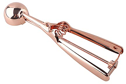 Cuillère de cuisine en forme de cuillère à glace avec poignée facile à démouler, anti-gel, couleur or rose