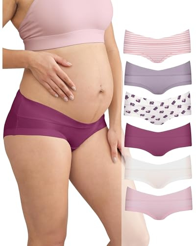 Intimate Portal Maternity Pants Under Bump Pregnancy Knickers Postpartum Underwear 6-pk Florale M