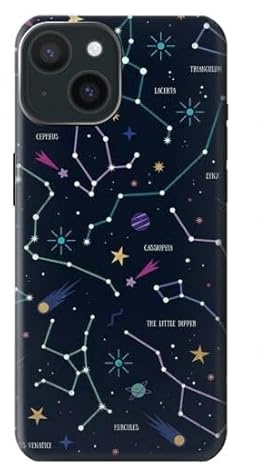 Innovedesire Star Map Zodiac Constellations Case Cover For iPhone 15